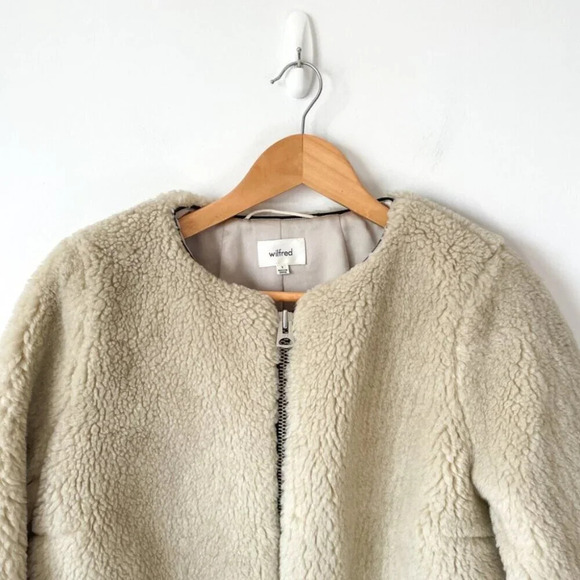 Aritzia Wilfred Verrier Plush Faux Sherling Jacket Coat Cream Size Small - Picture 3 of 9